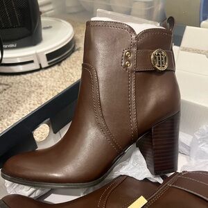 Brand new! Still in box-  never worn Tommy Hilfiger brown booties!